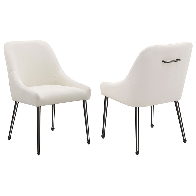 2 Coaster Furniture Mayette Ivory Black Dining Side Chairs