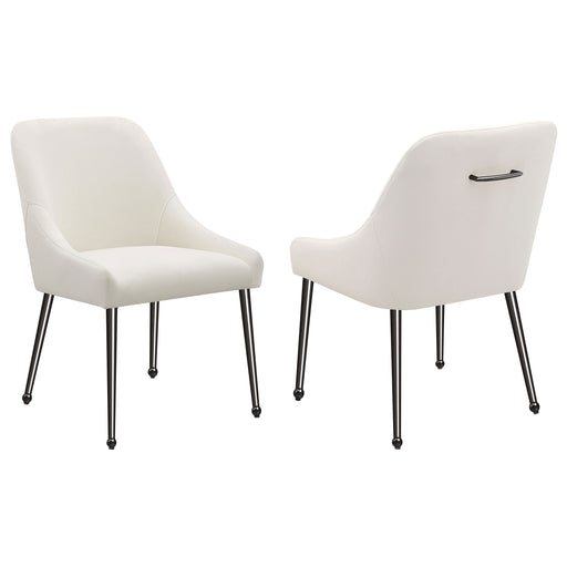 2 Coaster Furniture Mayette Ivory Black Dining Side Chairs