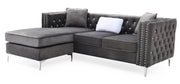Glory Furniture Paige Gray Velvet Sofa Chaise
