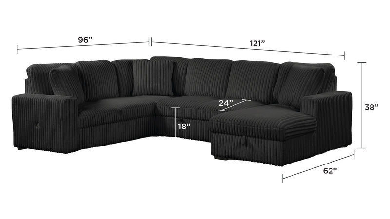 Galaxy Home Grande Black Sectional
