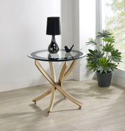 Coaster Furniture Brooke Rose Gold Brass Round End Table