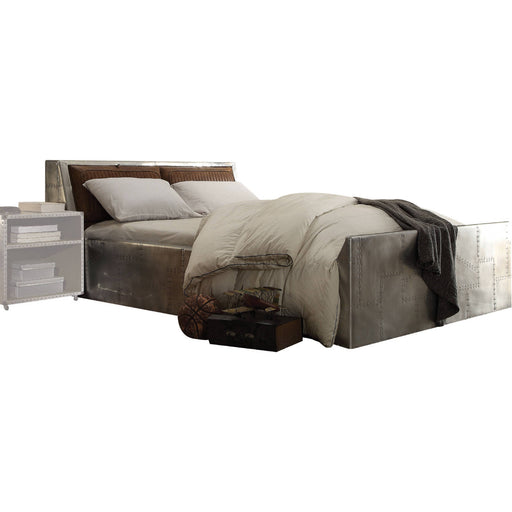 Acme Furniture Brancaster Retro Brown Aluminum 2pc Bedroom Set With Queen Storage Bed