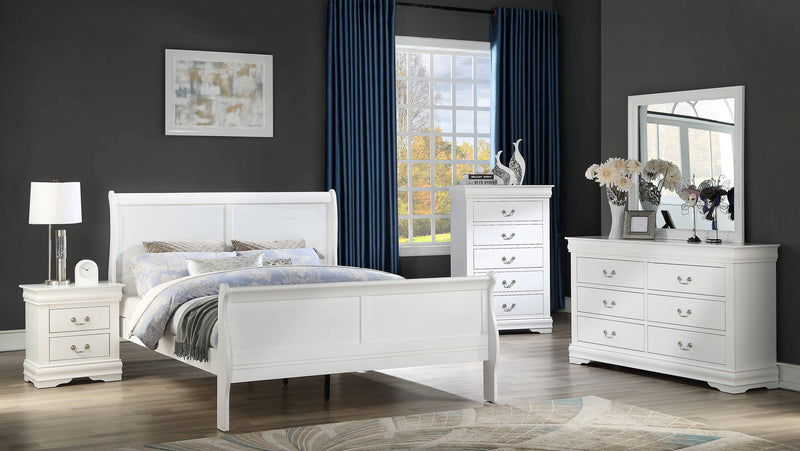 Crown Mark Louis Philip Cherry Wood Dresser And Mirror