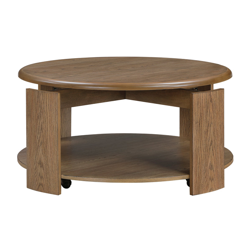 Home Elegance Brown Round 3pc Coffee Table Set