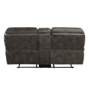 Home Elegance Proctor Brown Double Reclining Love Seat with Console