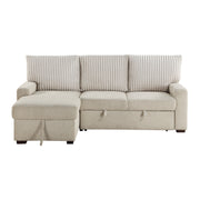 Home Elegance Gallatin Beige 2pc Sectional with Left Chaise