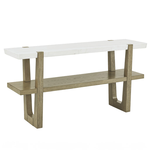 Steve Silver Perth White Marble Sofa Table