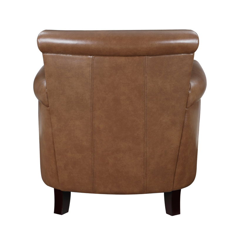 Home Elegance Braintree Brown Leather Accent Chair