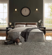 Acme Furniture Brancaster Retro Brown Aluminum 2pc Bedroom Set With Queen Storage Bed