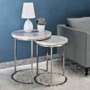 Acme Furniture Zaidee Natural Nickel Nesting Table Set