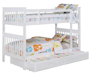 Coaster Furniture Chapman White Twin Over Twin Trundle Bunk Bed