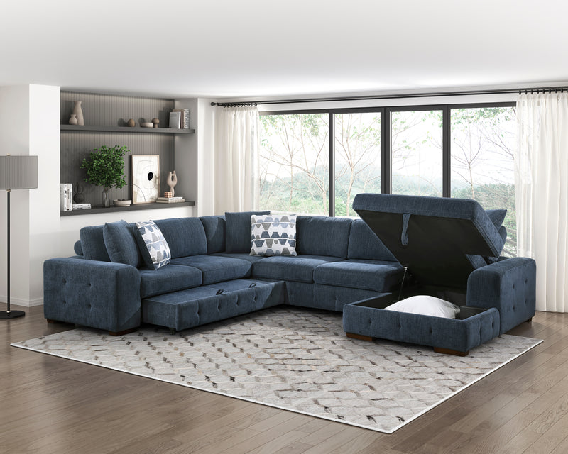 Home Elegance Raife Taupe 4pc Sectional with Right Chaise