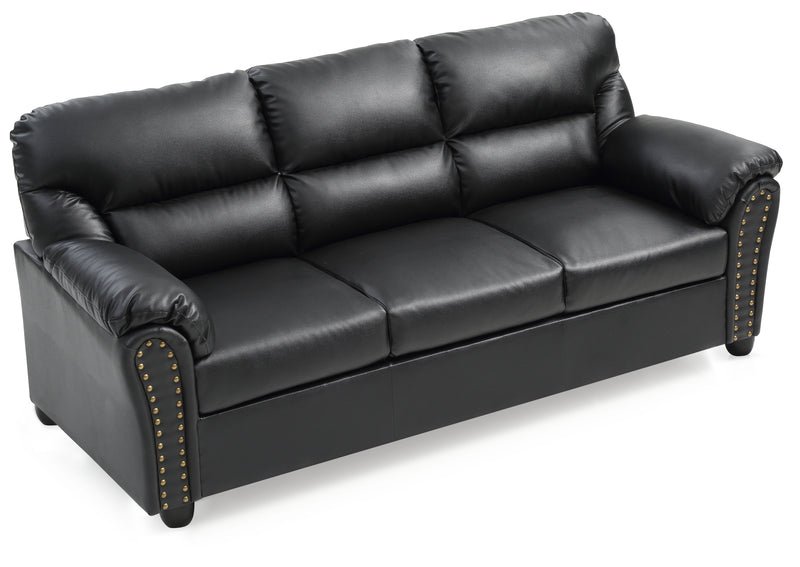 Glory Furniture Olney Black Faux Leather Sofa