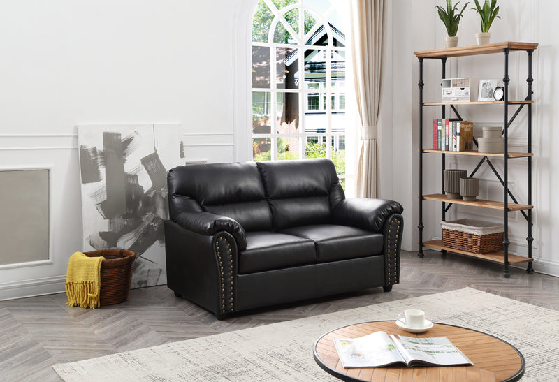 Glory Furniture Olney Black Faux Leather Love Seat