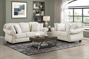 Home Elegance Attleboro Beige 2pc Living Room Set
