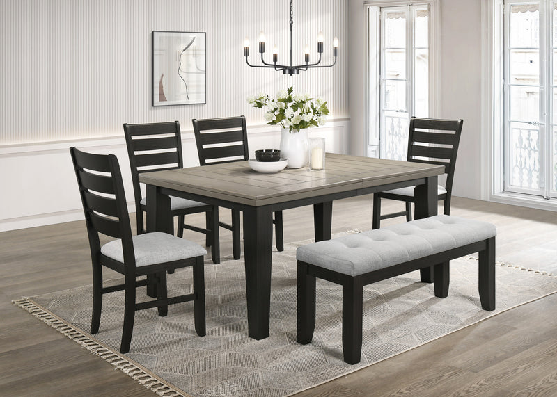Crown Mark Bardstown Light Grey 6pc Dining Room Set