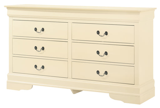 Glory Furniture Louis Phillipe Beige Dresser and Mirror