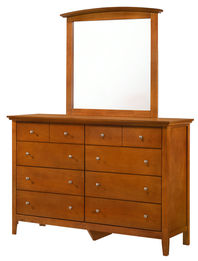 Glory Furniture Hammond Oak Dresser and Mirror