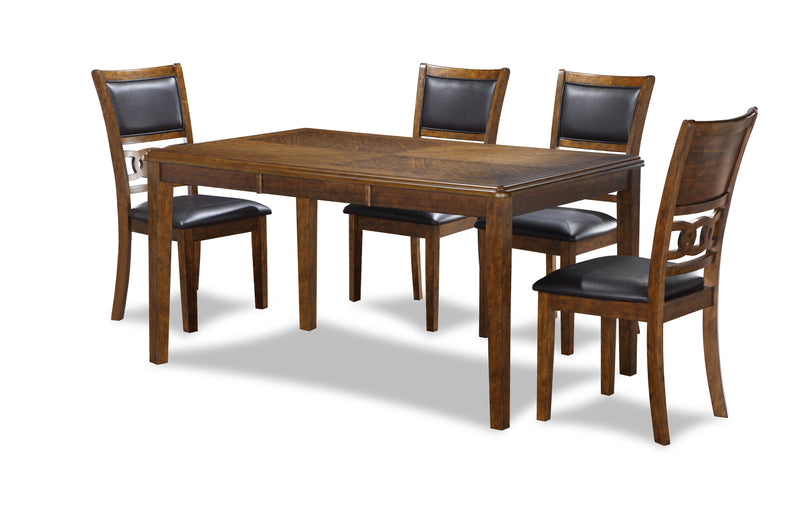New Classic Furniture Gia Ebony PU 60 Inch 5pc Dining Set