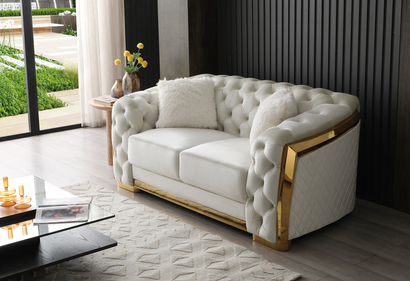 Glory Furniture Lexi Ivory Loveseat