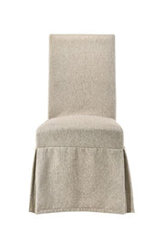 Acme Furniture Faustine Tan Light Oak 7pc Dining Room Set with Skirted Chairs