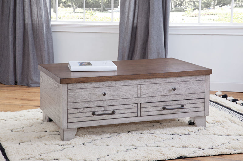 Steve Silver Bear Creek White Honey Smoke Lift Top Cocktail