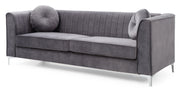 Glory Furniture Delray Gray Velvet Microsuede Sofa