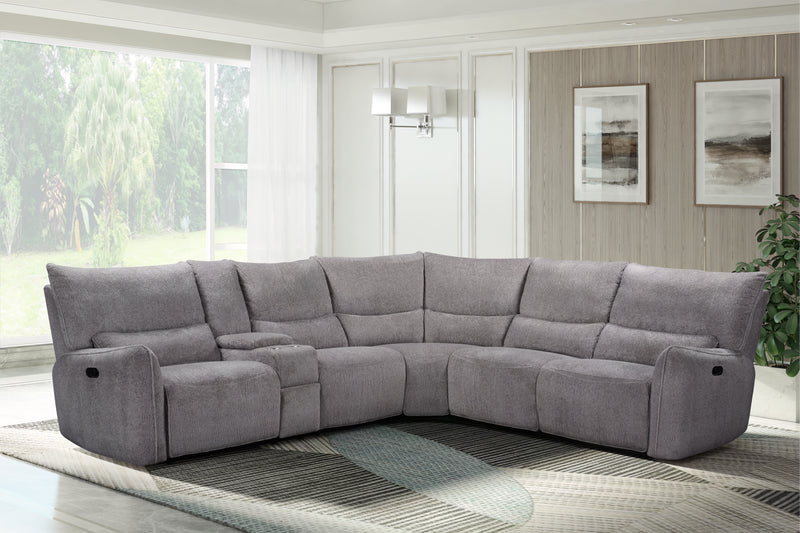 New Classic Furniture Remsen Latte Gray 3pc Manual Sectional