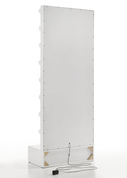 Crown Mark Luxo White Tall Lighted Drawer Box Mirror