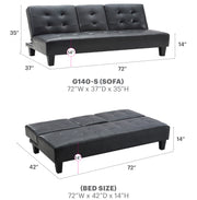 Glory Furniture Richie Black Faux Leather Sofa Bed