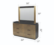 Galaxy Home Allure Black 6 Drawer Dresser