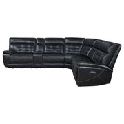 Coaster Furniture Hewitt Black Leather Power Reclining Sectional