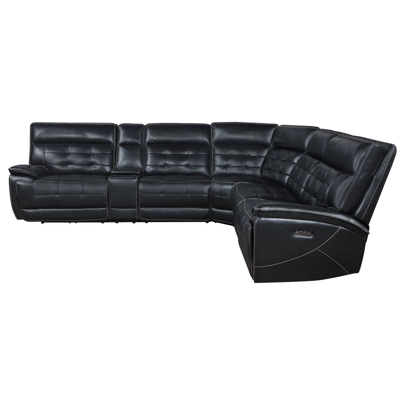Coaster Furniture Hewitt Black Leather Power Reclining Sectional