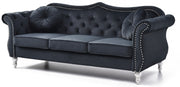 Glory Furniture Hollywood Black Velvet Fabric Sofa