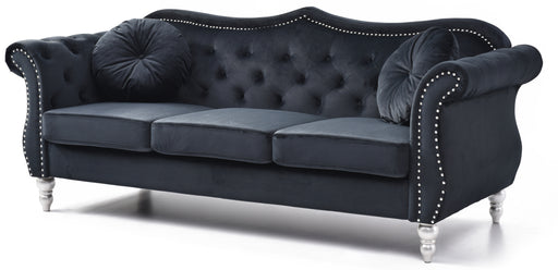 Glory Furniture Hollywood Black Velvet Fabric Sofa