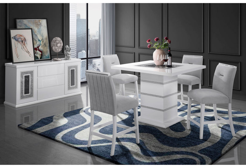 Global Furniture Monaco White Square Bar Table