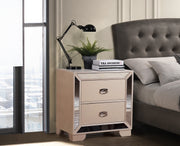 Glory Furniture Hollywood Hills Silver Champagne Nightstand