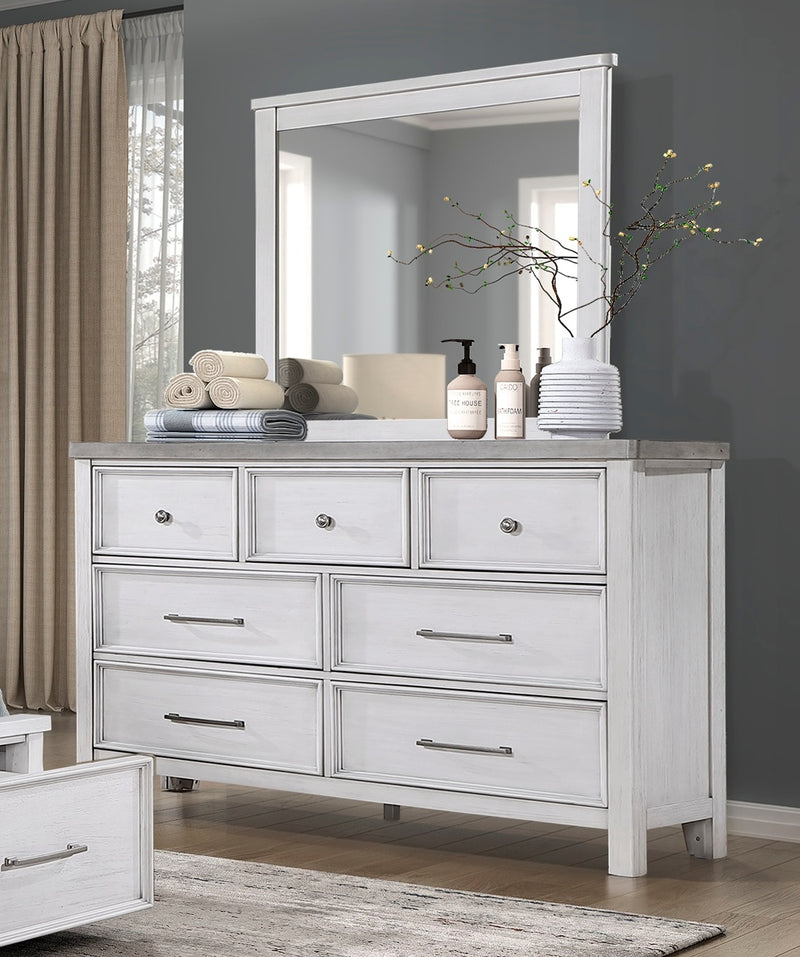Home Elegance Ambrose Gray White Dresser And Mirror