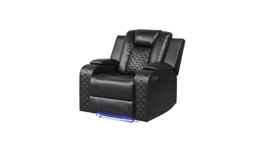 Galaxy Home Benz Black LED Power Reclining Chair