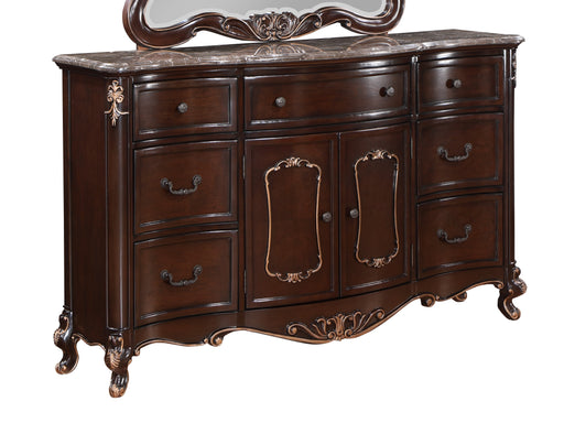New Classic Furniture Constantine Cherry Dresser with Marble Top