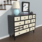 Steve Silver Papillon Ivory Ebony 13 Drawers Sideboard