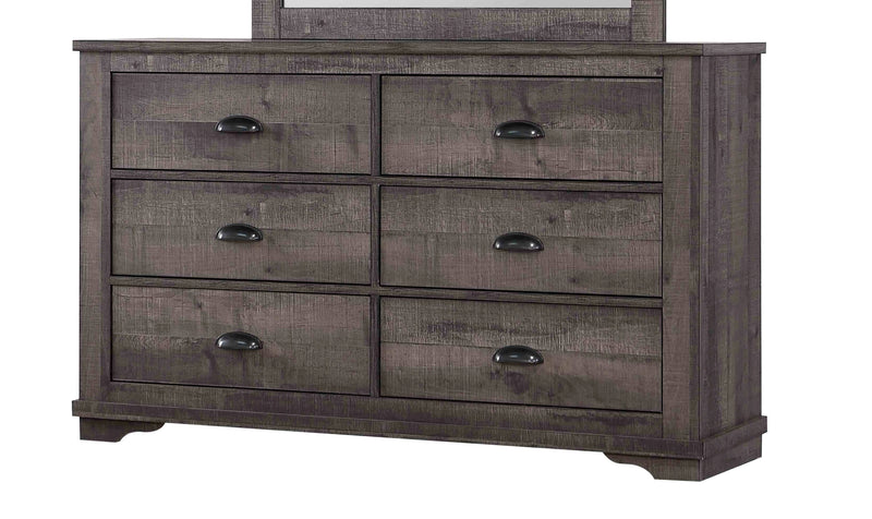 Crown Mark Coralee Grey Dresser and Mirror
