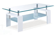Global Furniture T648 Clear White 3pc Coffee Table Set