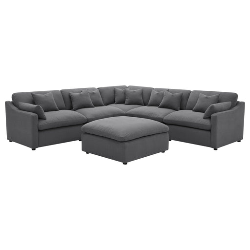 Coaster Furniture Hobson Charcoal Grey 6pc Modular Sectional