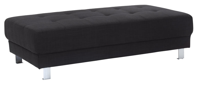 Glory Furniture Riveredge Black Fabric Milan Ottoman