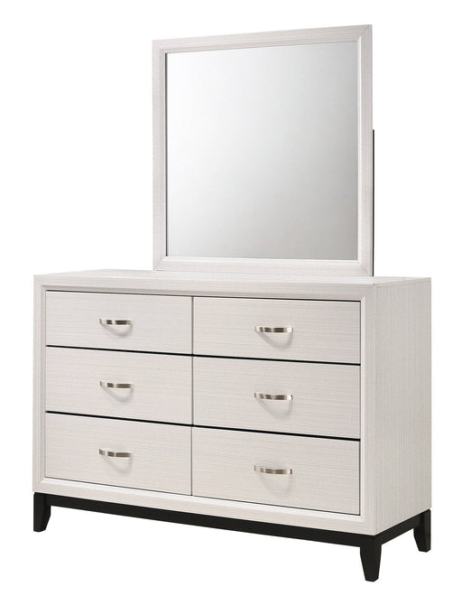 Crown Mark Akerson White Dresser and Mirror