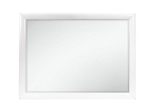 Global Furniture Jordyn White Glass Mirror