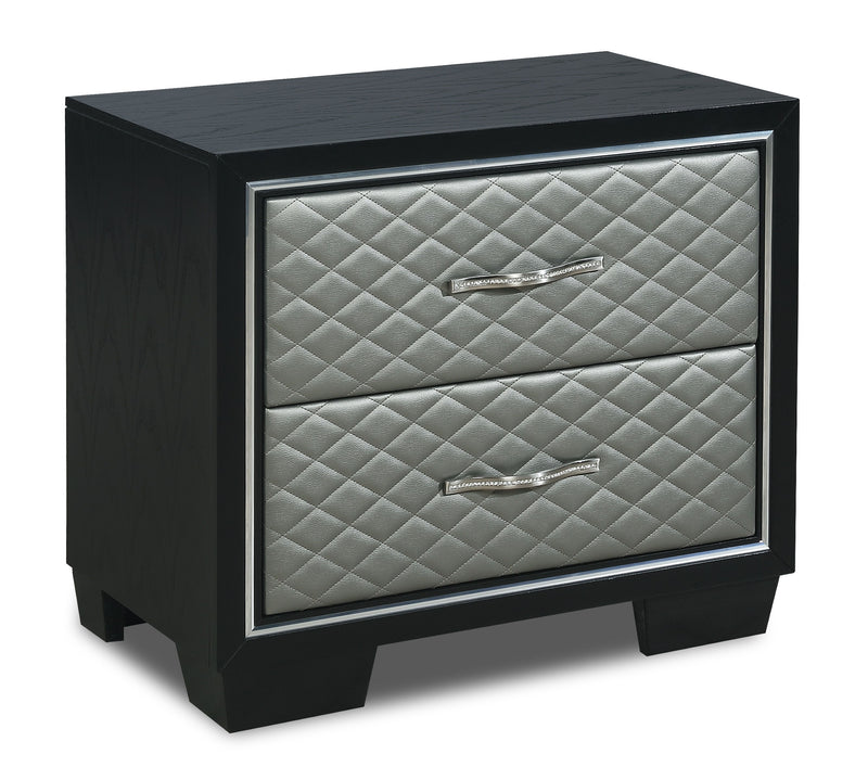 New Classic Furniture Luxor Black Silver Nightstand