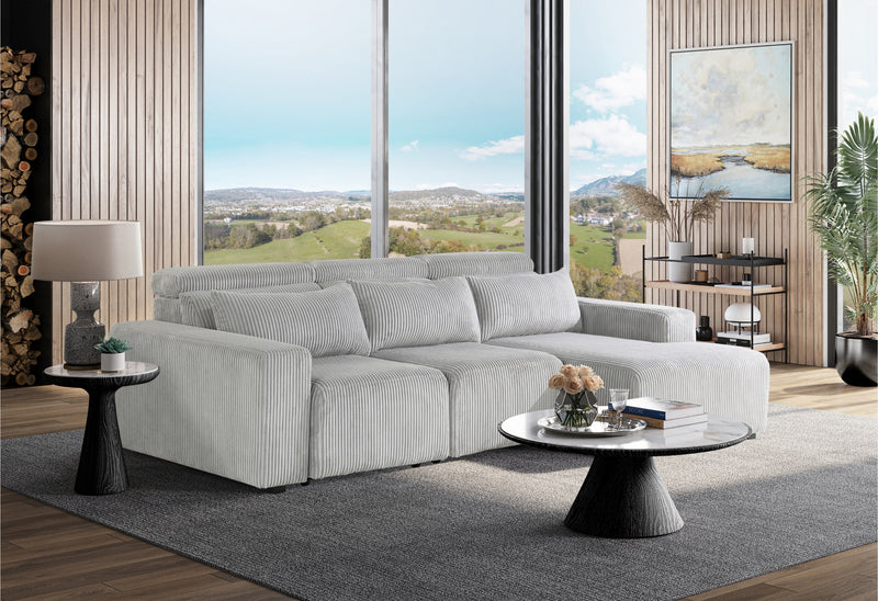 Global Furniture U5945 Grey Power Sectional