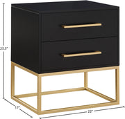 Meridian Furniture Maxine White Gold Night Stand